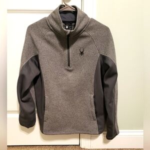 Men's Spyder Jacket 1/2 Zip Pullover Warm Fleece-lined Size Small